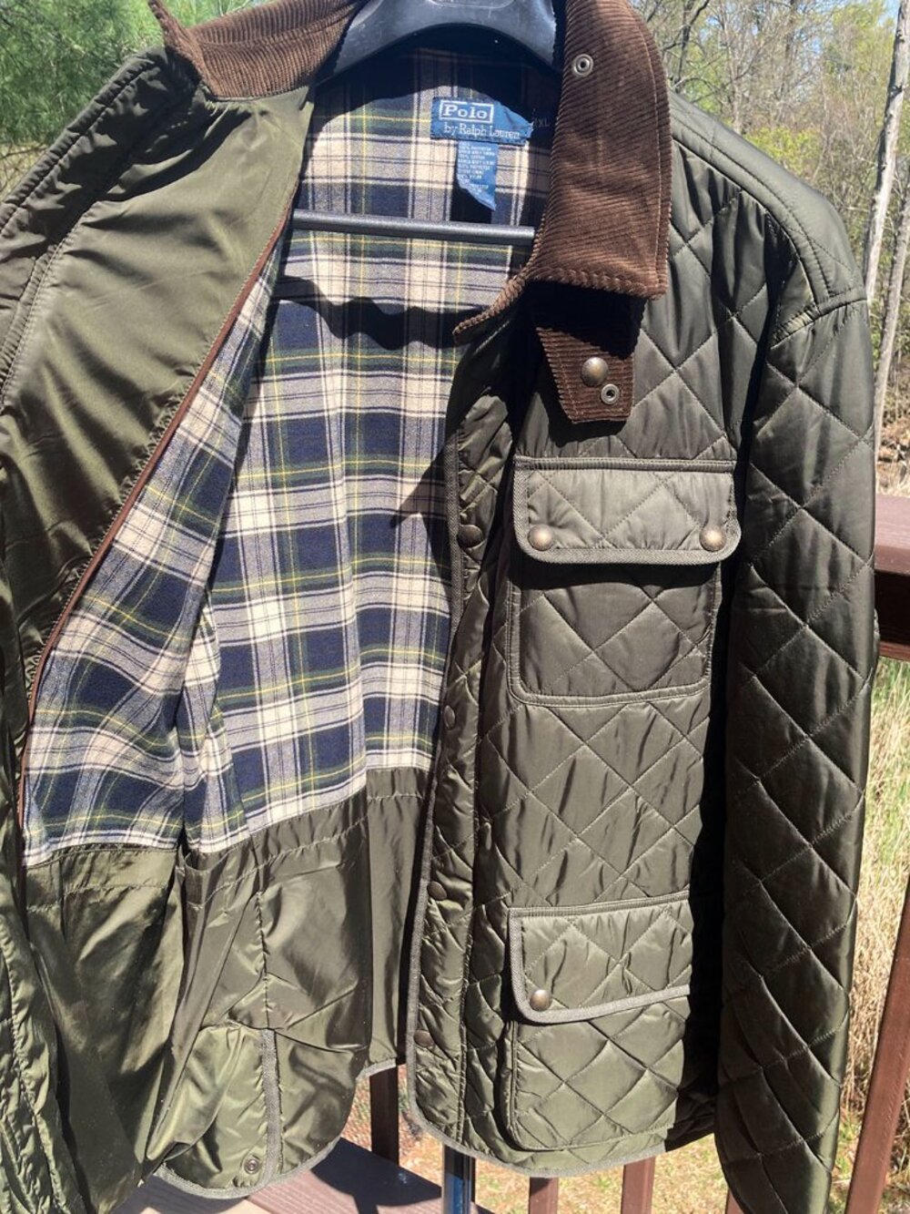 Polo Ralph Lauren Quilted Barn Puffer Jacket , Corduroy Accents, Extra Large, XL - Picture 6 of 12